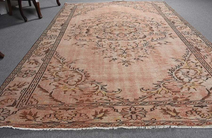 Dusty Rose Turkish vintage rug