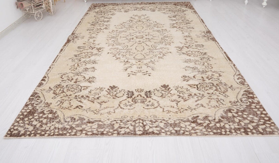 Coffee & Beige vintage rug