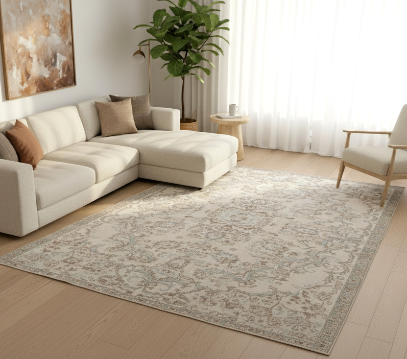 Pastel & Cream Turkish Rug