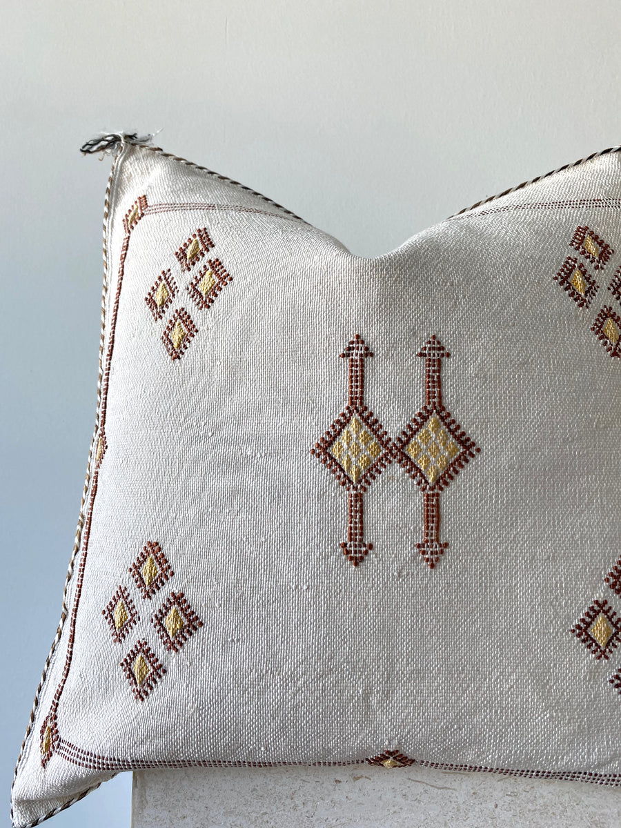 Cream Moroccan cactus silk cushion Australia